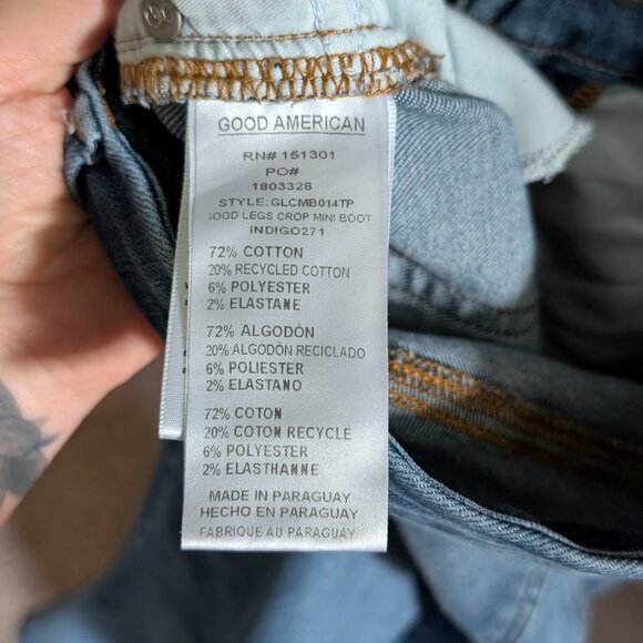 Good American Good Legs Crop Mini Bootcut Jeans - Picture 7 of 7